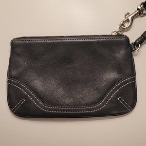Coach Black leather wristlet/clutch